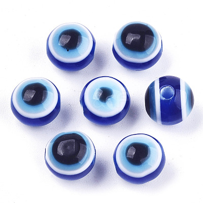 Evil Eye Resin Beads X-RESI-R140-8mm-01-1