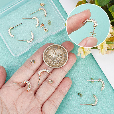 10Pcs Brass Stud Earring Findings KK-BBC0003-77-1
