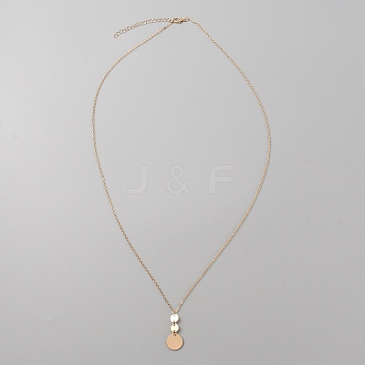 Alloy Pendant Necklace with Cable Chains for Women NJEW-WH0022-02A-KCG-1