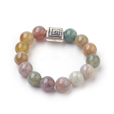 Natural & Synthetic Mixed Stone Stretch Finger Rings RJEW-JR00221-1