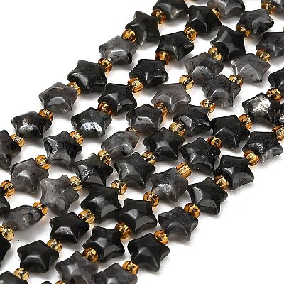 Natural Larvikite Beads Strands G-Z080-A29-8mm-1
