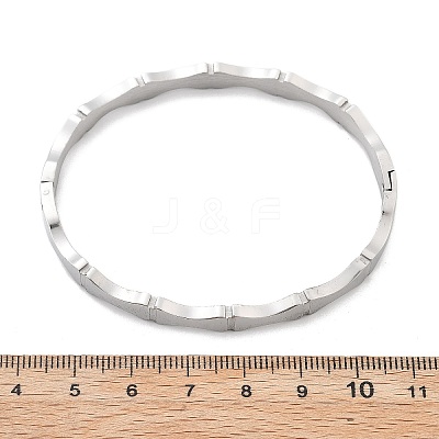 Bamboo Joint 304 Stainless Steel Bangles for Women BJEW-Z092-01P-1