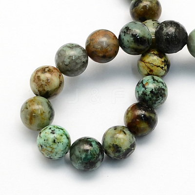 Natural African Turquoise(Jasper) Round Beads Strands G-S181-4mm-1