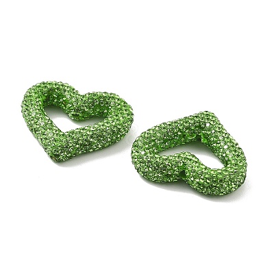 Heart Shape Polymer Clay Rhinestone Beads CLAY-NH0001-09A-08-1