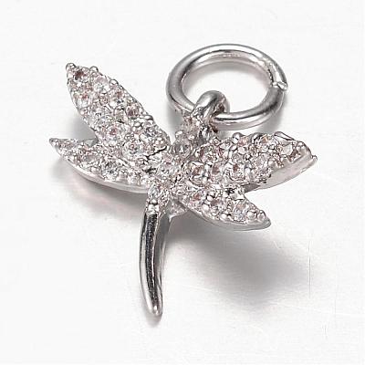 Brass Micro Pave Cubic Zirconia Charms ZIRC-K045-09P-1