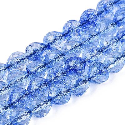 Crackle Transparent Glass Beads Strands GLAA-N068-04A-02-1