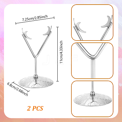 Iron Moon Mineral Rock Display Stands ODIS-WH0030-240P-1
