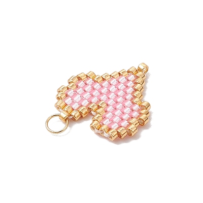 MIYUKI Delica Glas Seed Beaded Heart Pendants PALLOY-MZ00701-01-1