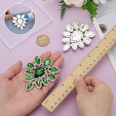 2Pcs Glass Rhinestone Cabochons RGLA-FG0001-28S-04-1