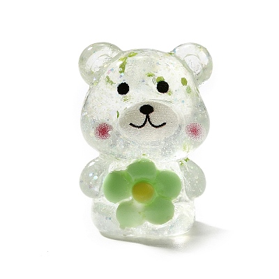 Transparent Resin Little Bear Ornament RESI-S015-01J-1