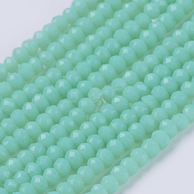 Opaque Solid Color Glass Bead Strands GLAA-F076-A09-1