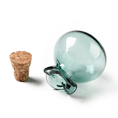 Lucky Bag Shape Glass Cork Bottles Ornament AJEW-A039-02D-1