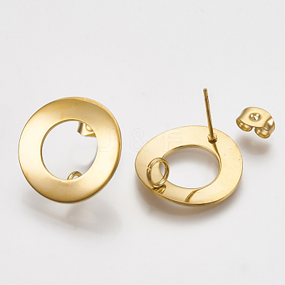 304 Stainless Steel Stud Earring Findings STAS-Q231-07G-1