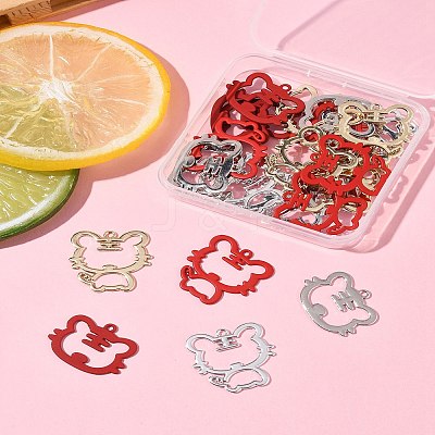 30Pcs 5 Style Spray Painted Alloy Pendants ENAM-FS0002-93-1