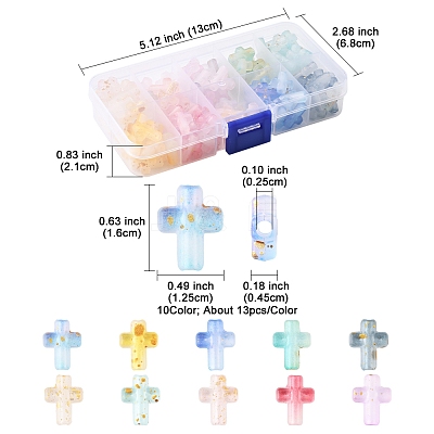 130Pcs 10 Colors Gradient Color Transparent Acrylic Beads OACR-FS0002-05-1