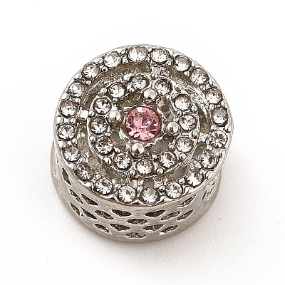 Rack Plating Alloy Rhinestone European Beads PALLOY-P289-52P-01-1