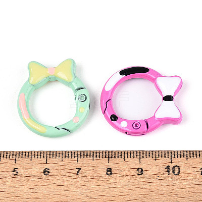 Spray Painted Alloy Spring Gate Rings PALLOY-T092-77-1
