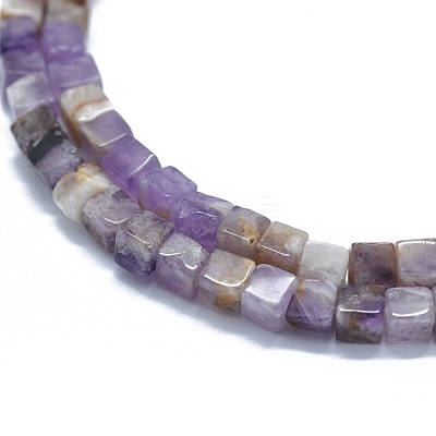 Natural Chevron Amethyst Beads Strands G-F631-C18-1