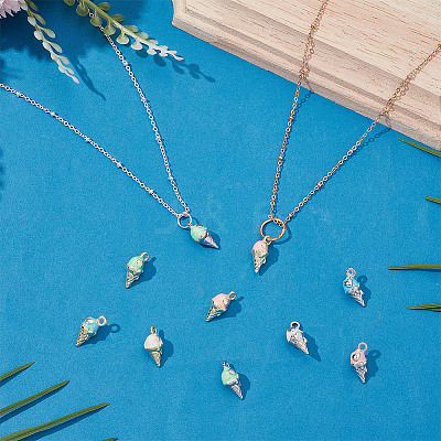 24Pcs 8 Styles Zinc Alloy Enamel Pendants FIND-AR0006-09-1