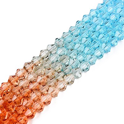 Gradient Color Baking Paint Glass Bead Strands X1-DGLA-A039-T4mm-A016-1
