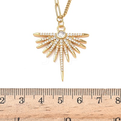 304 Stainless Steel Micro Pave Clear Cubic Zirconia Pendant Necklaces for Women LS-NJEW-Z103-01G-06-1