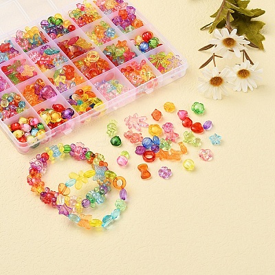 476Pcs 24 Style Transparent Acrylic Beads TACR-YW0001-28-1