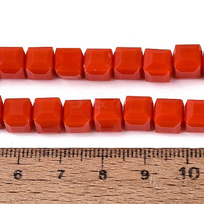 Opaque Glass Beads Strands GLAA-R041-8x8mm-C04-1