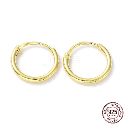 925 Sterling Silver Huggie Hoop Earrings EJEW-K258-02A-G-1