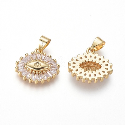 Brass Micro Pave Cubic Zirconia Pendants ZIRC-I032-05G-1