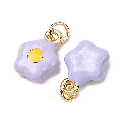 Brass Enamel Pendants KK-CJC21A4-01G-01-RS-1