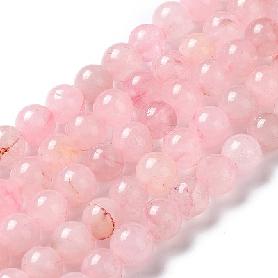 Natural Rose Quartz Dyed Beads Strands X-G-B046-07-6MM-1