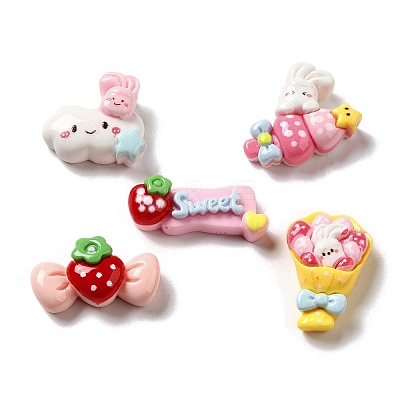 Opaque Cartoon Resin Decoden Cabochons RESI-G091-09-1