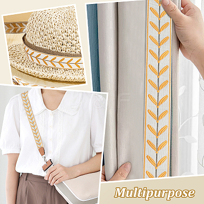 12M Polyester Jacquard Leaf Ribbon OCOR-OC0001-46B-1