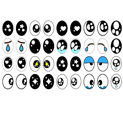 Glass Doll Eyes Cabochons PW-WG52434-06-1