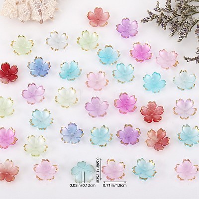 210Pcs 6 Colors Acrylic Bead Caps OACR-SZ0001-47-1