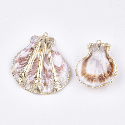 Electroplate Sea Shell Pendants SSHEL-S262-34-1