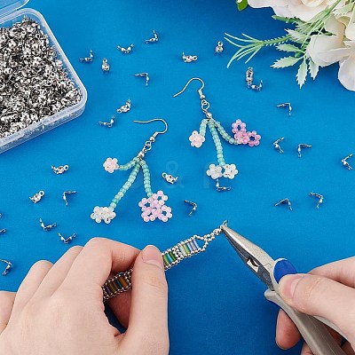 600Pcs 304 Stainless Steel Bead Tips STAS-PH0005-84-1