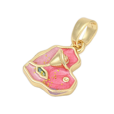 Brass Enamel Pendants KK-U068-01G-01-1