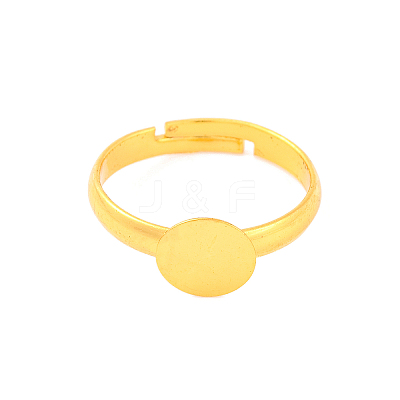 Golden Color Adjustable Brass Ring Components X-EC541-G-1