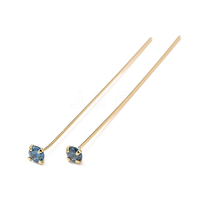 Brass Micro Pave Cubic Zirconia Stud Earring Findings CU-CBA4618-01G-06-1