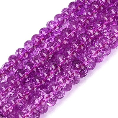 Crackle Transparent Glass Beads Strands GLAA-N074-02A-07-1