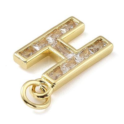 Brass Micro Pave Cubic Zirconia Pendants KK-V014-01G-08-1