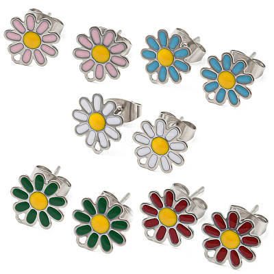 Non-Tarnish 304 Stainless Steel Stud Earrings STAS-B047-28P-1