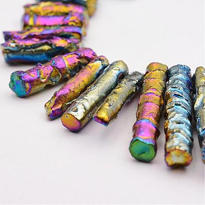 Electroplate Natural Dragon Bone Stone Beads Strands G-P296-N01-1