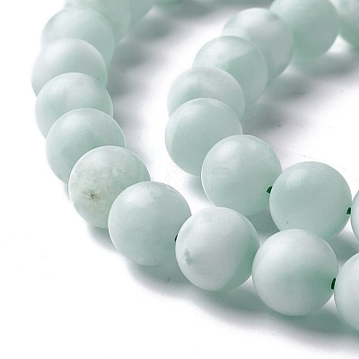 Frosted Natural Glass Beads Strands G-I247-15J-1
