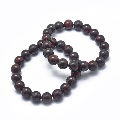 Natural Brecciated Jasper Bead Stretch Bracelets BJEW-K212-A-040-1
