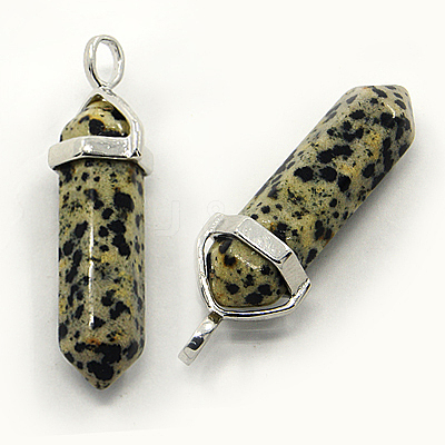 Natural Dalmatian Jasper Double Terminated Pointed Pendants G-D415-03-1