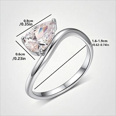 Brass Pave Single Cubic Zirconia Finger Rings for Women LS-ZK8046-6-1