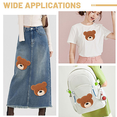 Computerized Embroidery Polyester with Fur Iron on/Sew on Patches DIY-WH0671-397A-1