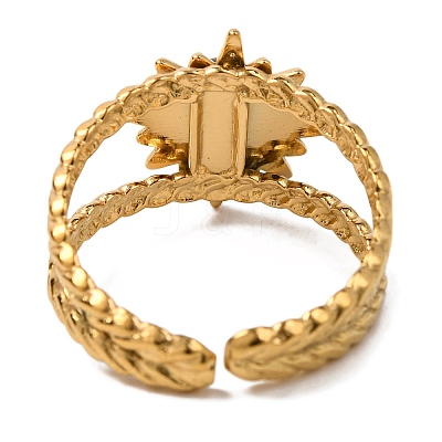 Round Natural Tiger Eye Finger Rings RJEW-Q822-39G-02-1